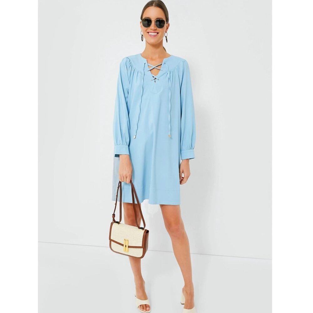 Pomander Place Blue Tie Front Robbie Dress